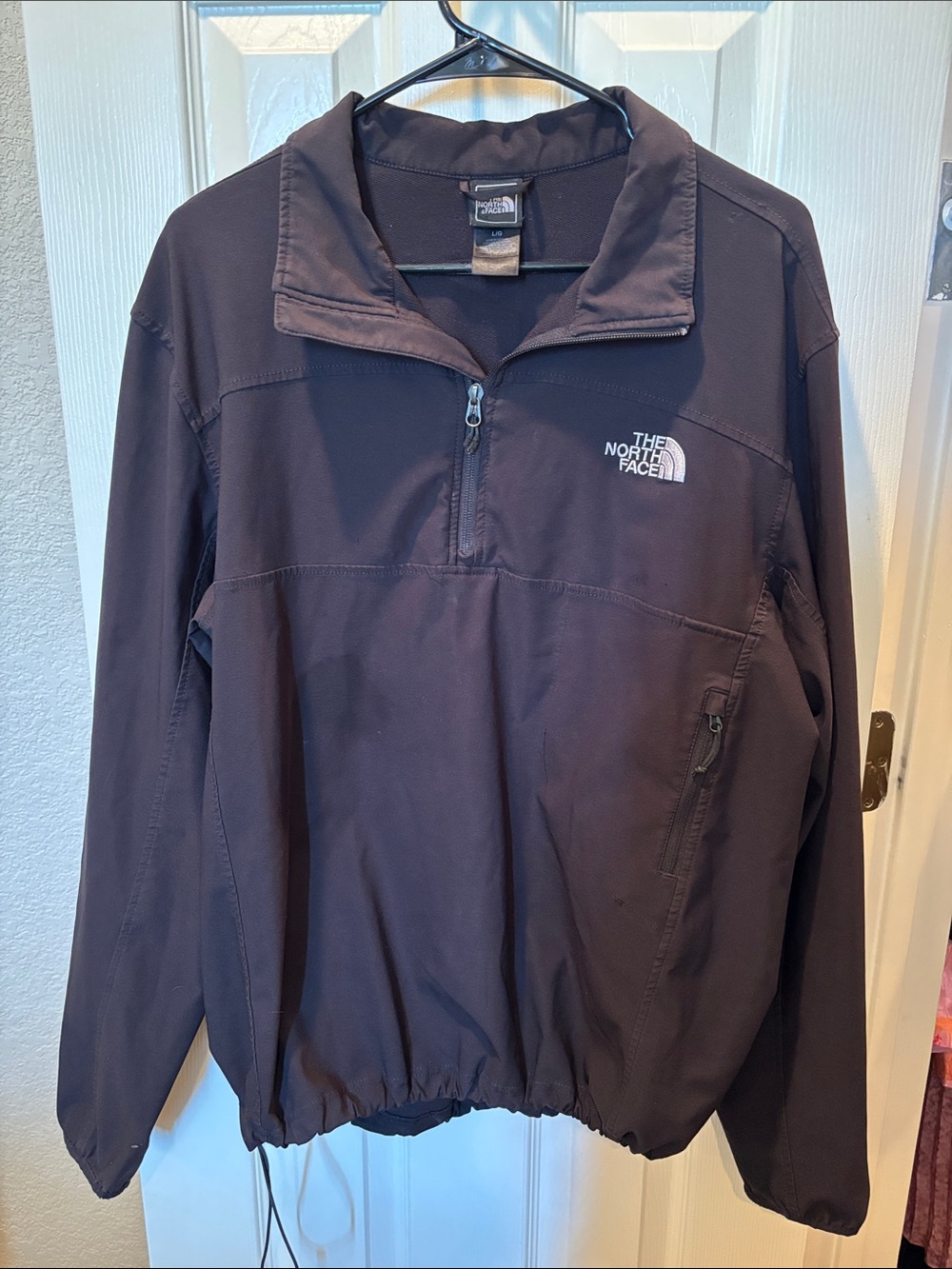 The North Face Apex Nimble 1/4 Zip Softshell Pullover Jacket Black size Large